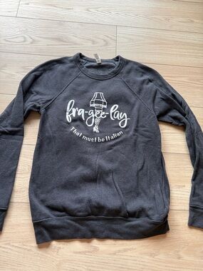 Christmas Bella Canvas Black Crewneck Sweatshirt with White Graphic